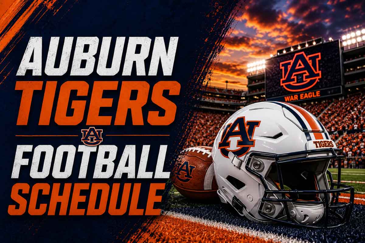 Auburn Tigers football schedule with helmet