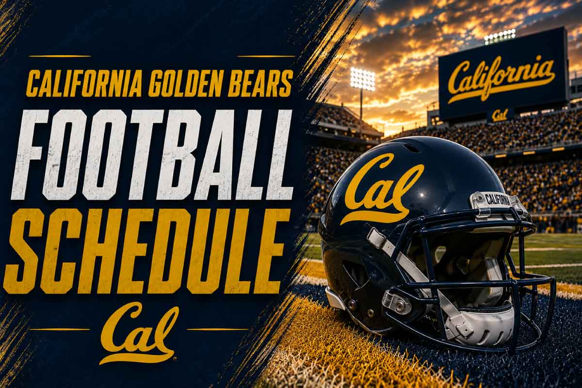 California Golden Bears football schedule with helmet