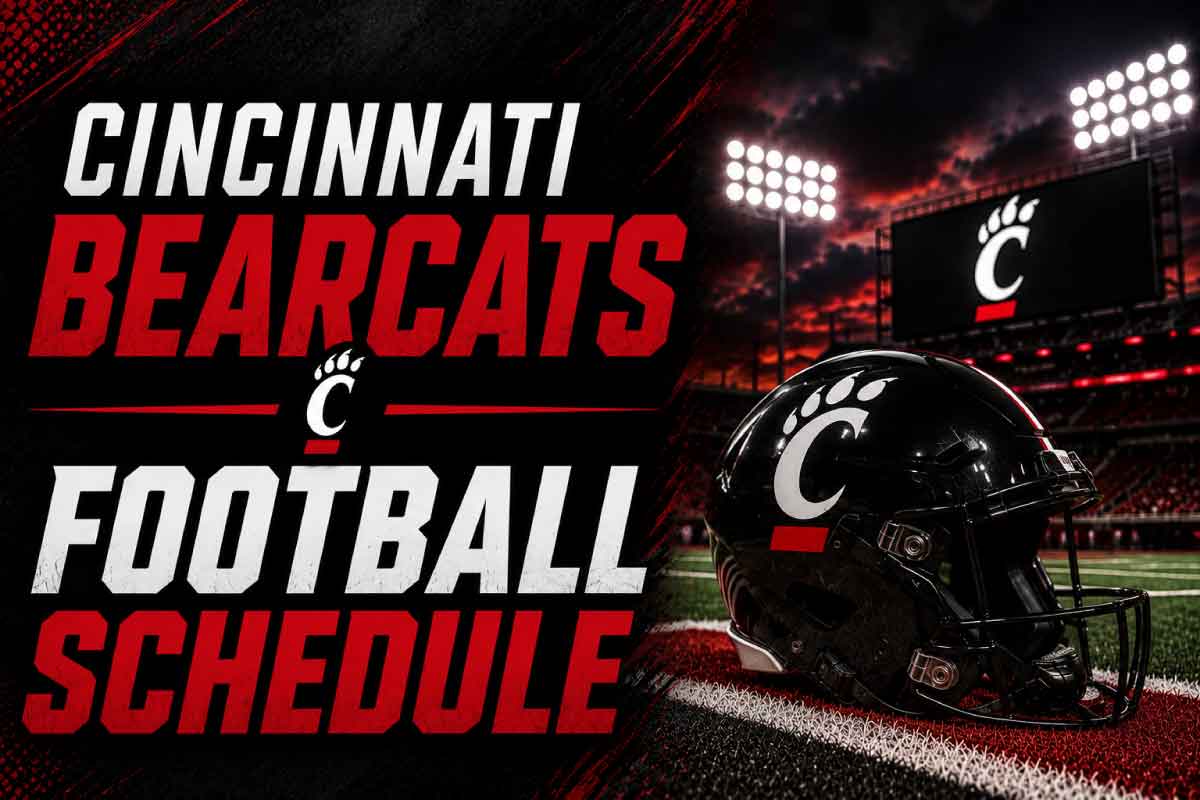 Cincinnati Bearcats Football Schedule with helmet
