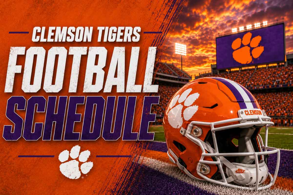 Clemson Tigers football schedule with helmet