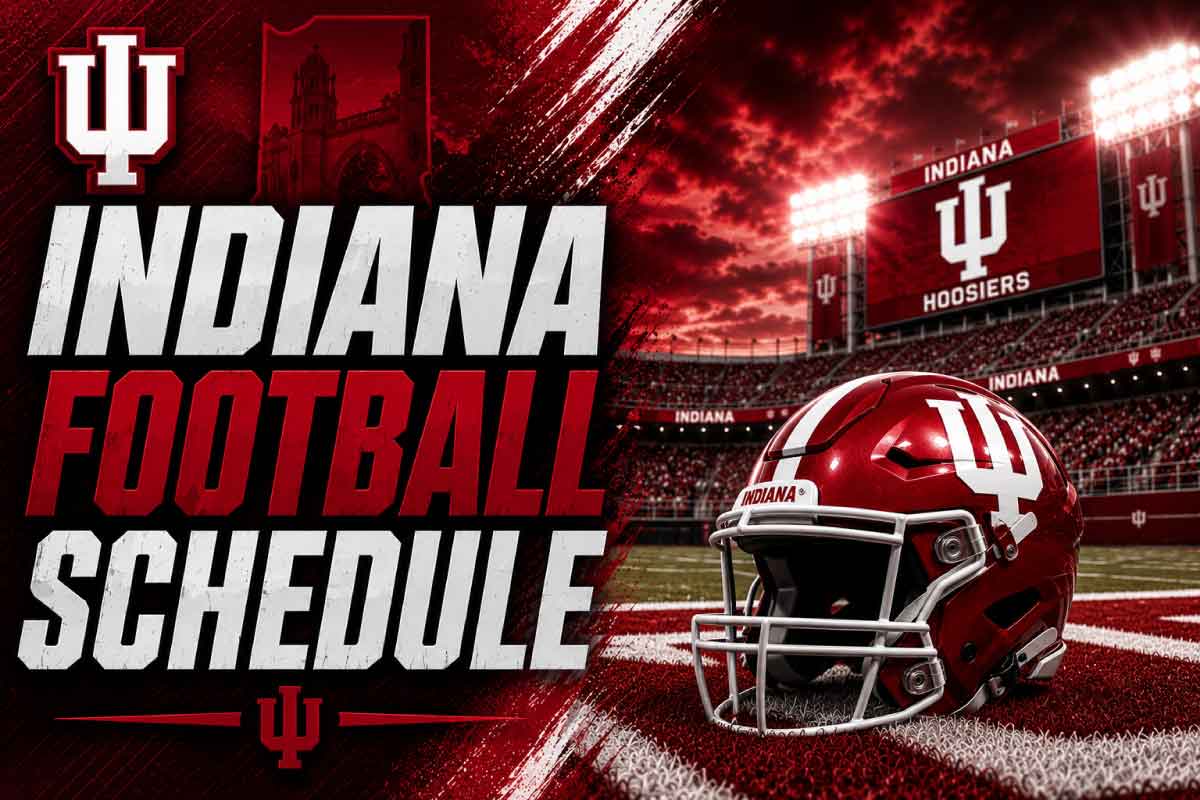 Indiana Football Schedule with helmet