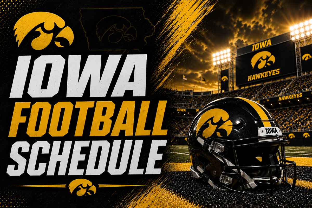Iowa Football Schedule with helmet