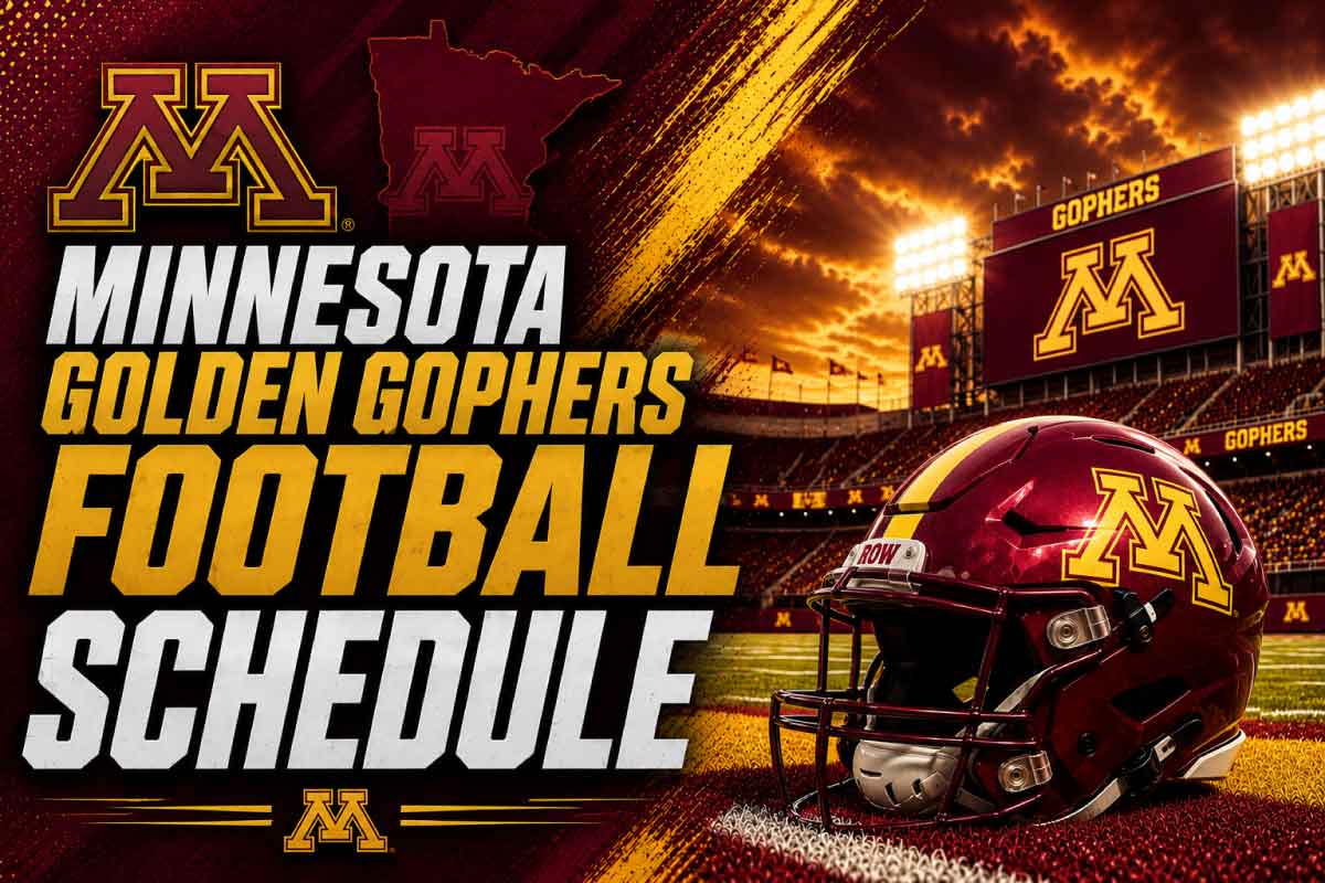 Minnesota Golden Gophers Football Schedule with helmet