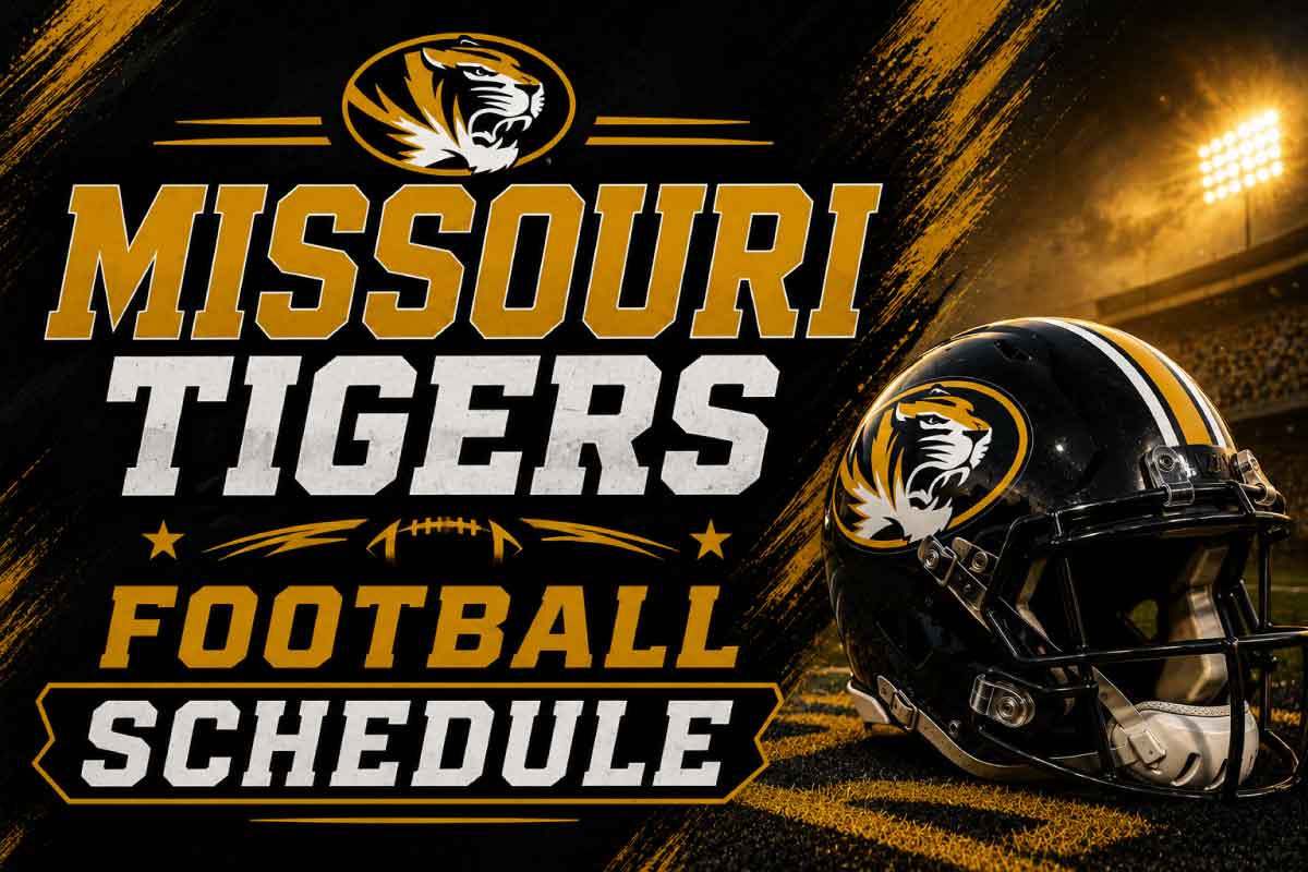 Missouri tigers Football Schedule with helmet