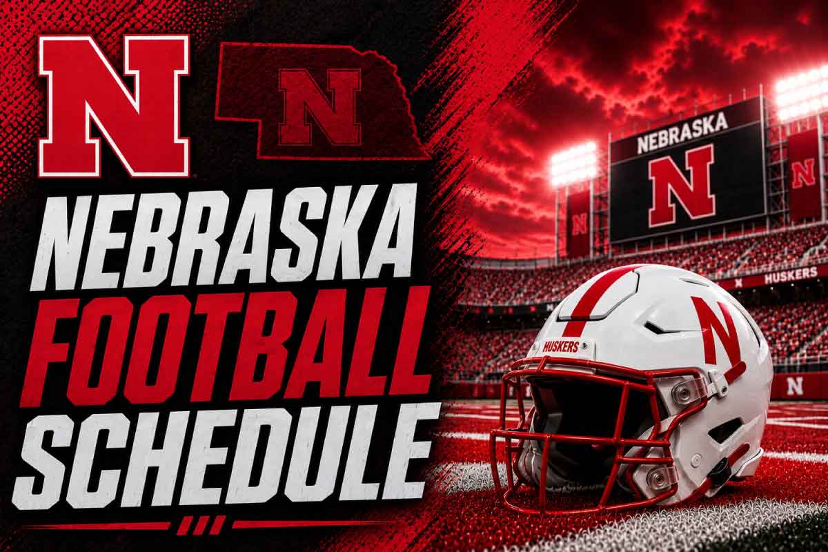 Nebraska Football Schedule with helmet