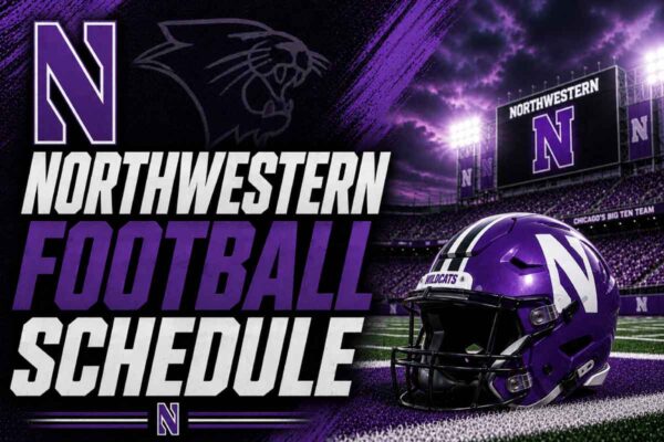 Northwestern Football Schedule with helmet