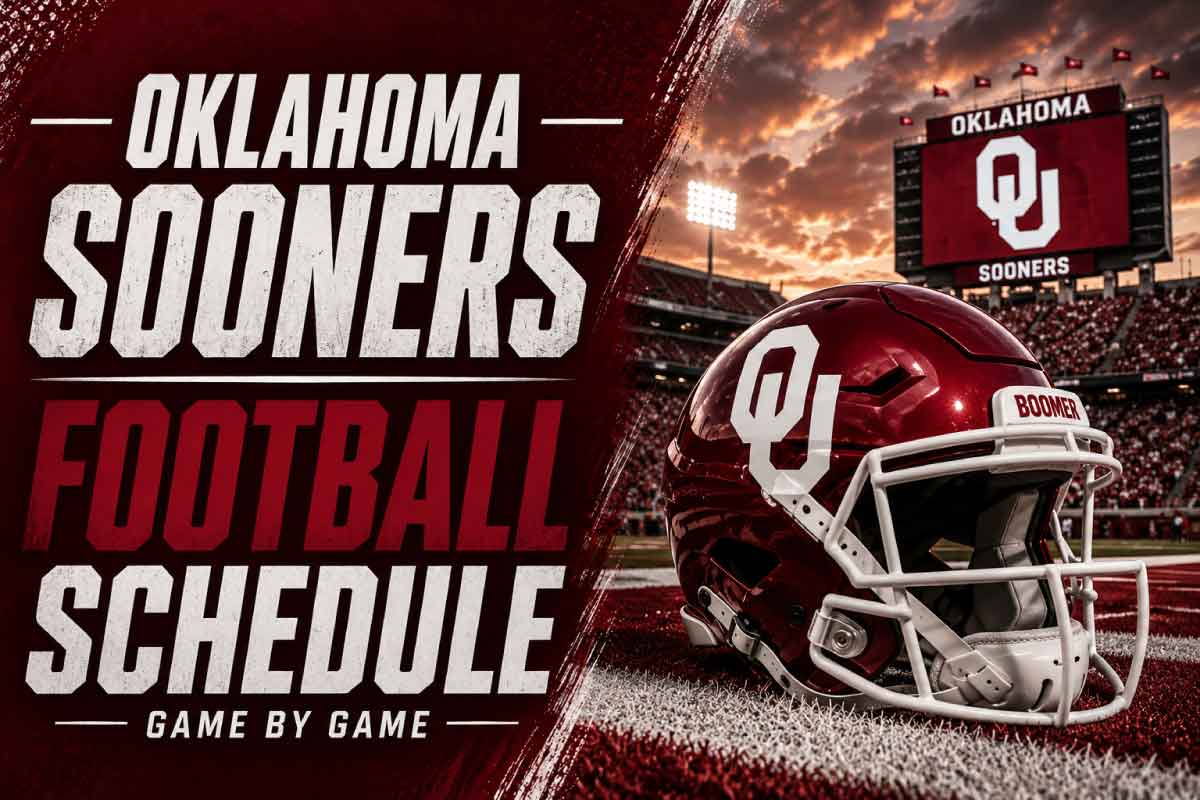 Oklahoma Sooners football schedule with helmet