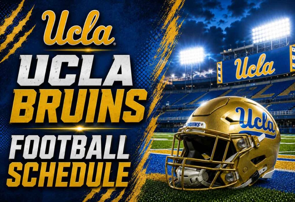 UCLA Football Schedule with helmet