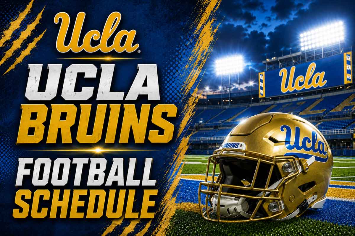 UCLA Football Schedule with helmet