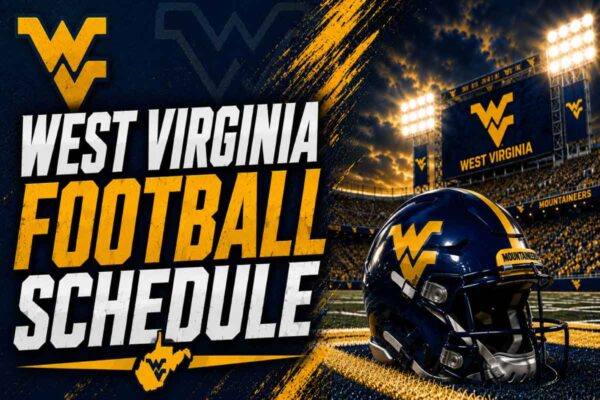 West Virginia Football Schedule with helmet