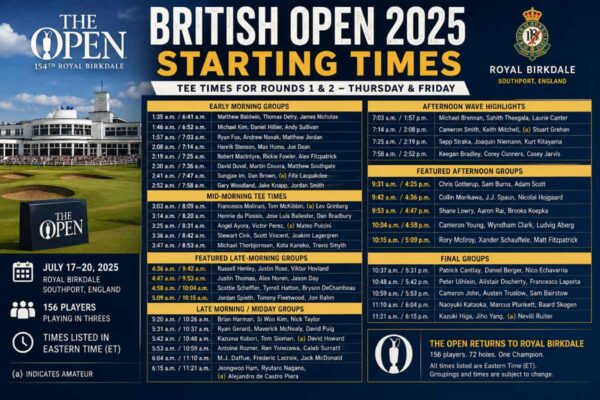 Royal Birkdale golf course ahead of the British Open starting times Royal Birkdale release