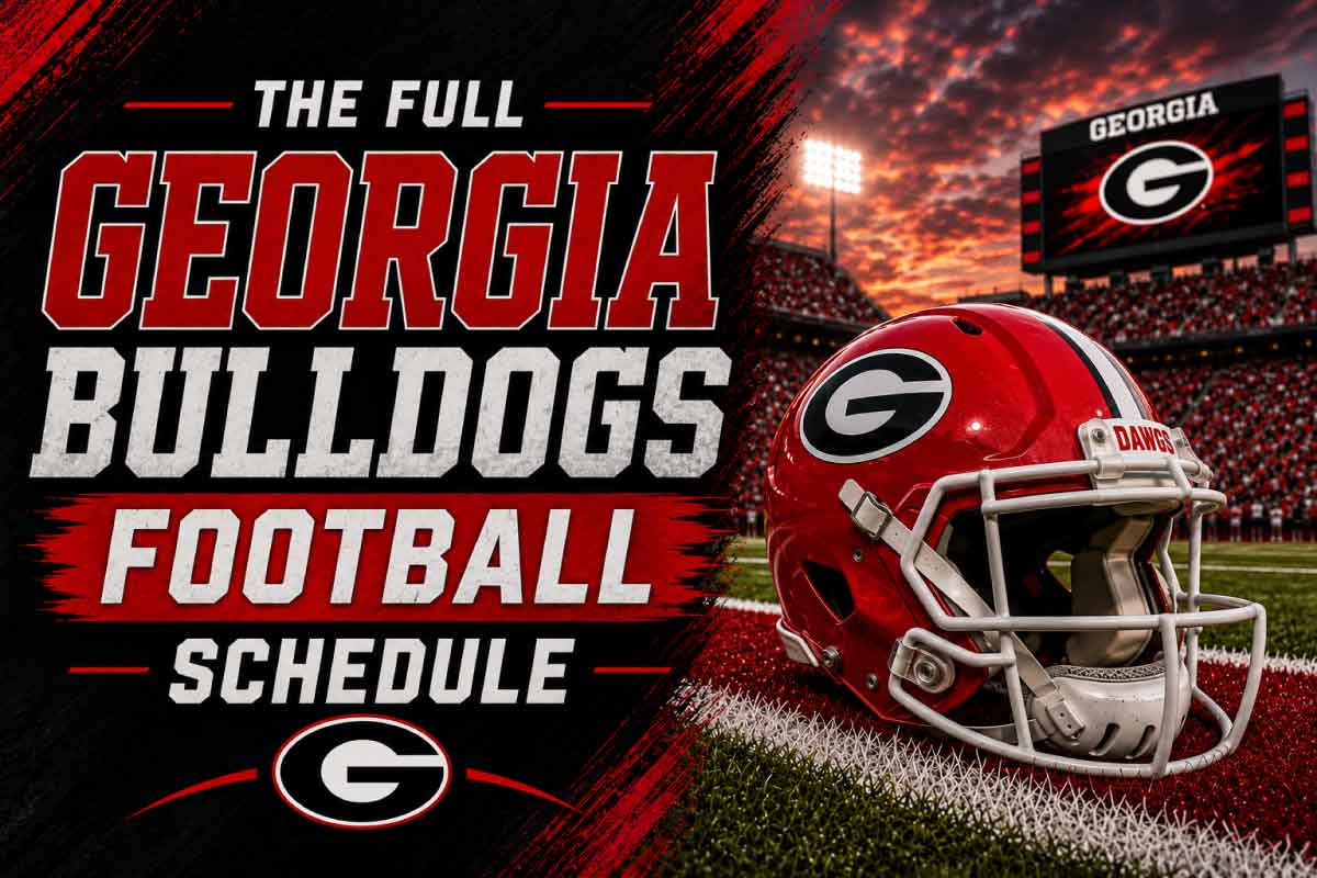 georgia bulldogs football schedule with helmet