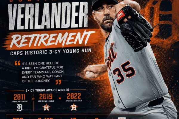 Justin Verlander pitches for the Tigers before the Justin Verlander retirement announcement