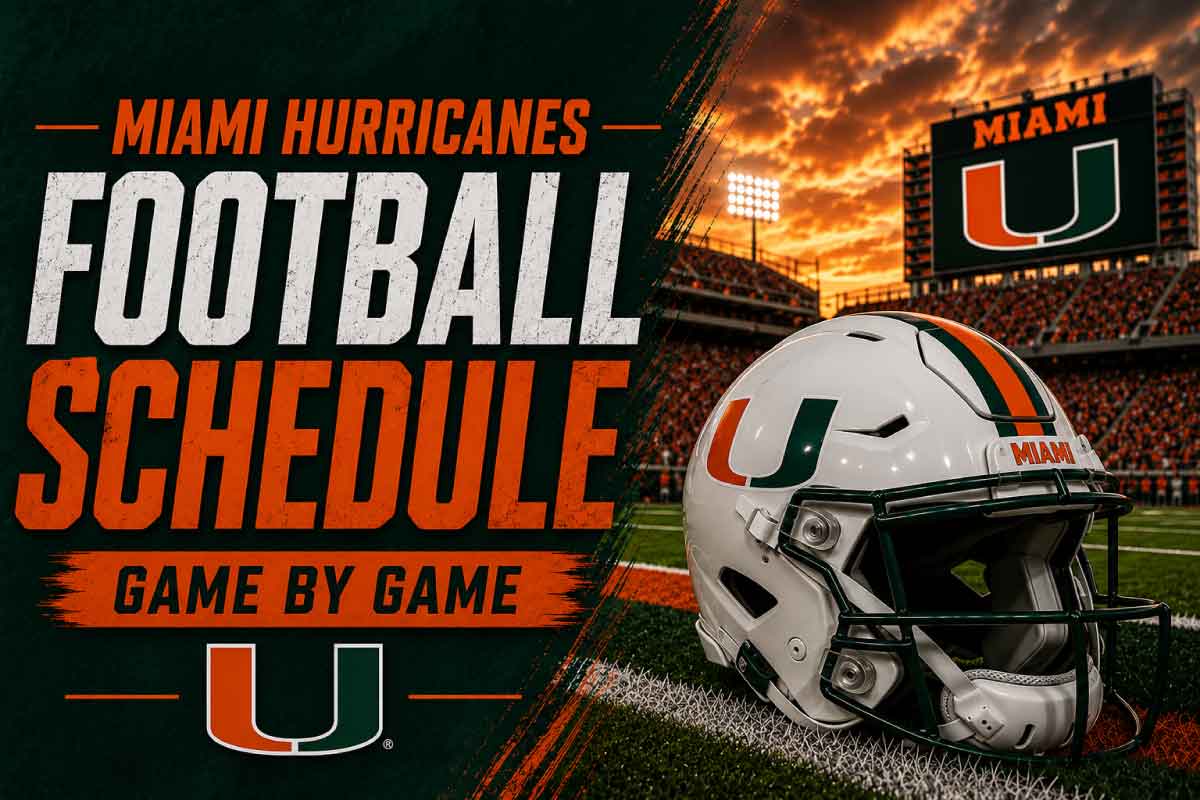 miami hurricane football schedule with helmet