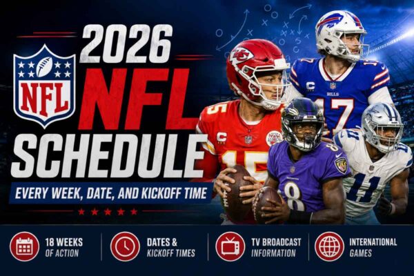 NFL football schedule graphic for the 2026 NFL schedule season