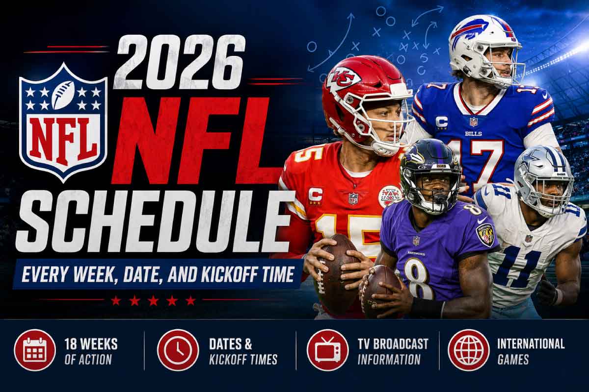 NFL football schedule graphic for the 2026 NFL schedule season