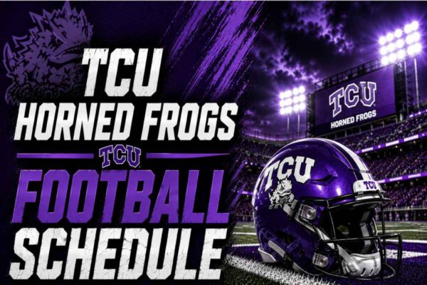 tcu horned frogs football schedule with helmet