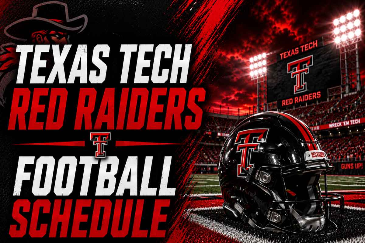 texas tech red raiders football schedule with helmet