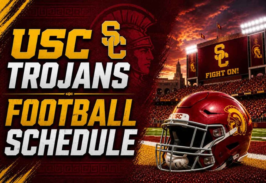 usc trojans football schedule with helmet