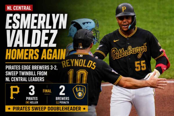 Esmerlyn Valdez circles the bases after homering again in the Pirates' sweep of the Brewers at PNC Park