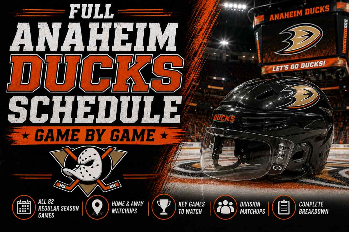 Anaheim Ducks Schedule with helmet
