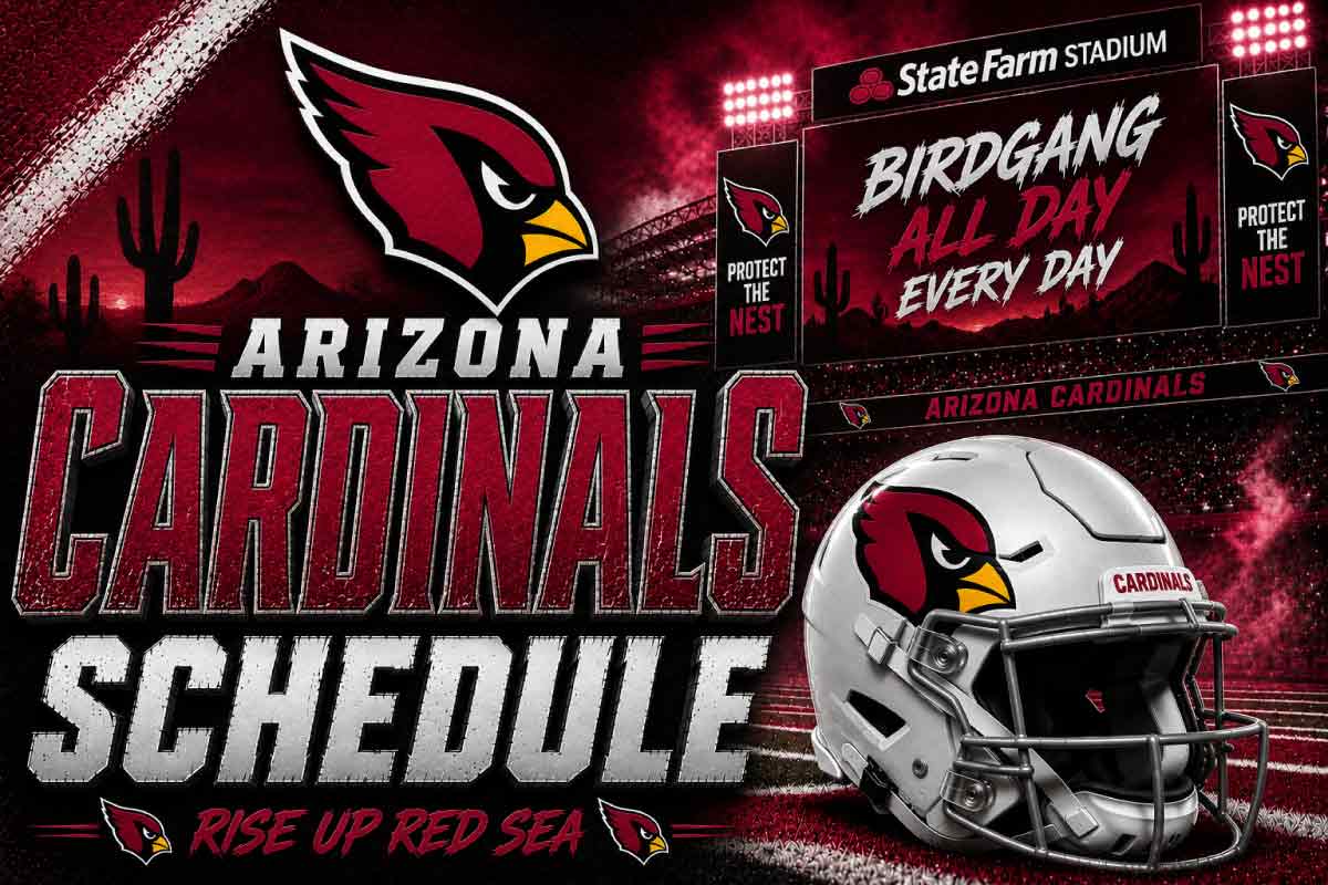 Arizona Cardinals Schedule with helmet