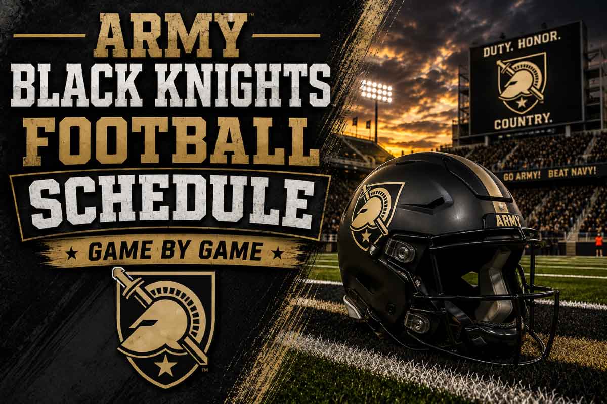 Army Black Knights schedule with helmet