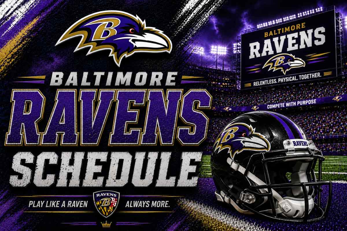 Baltimore Ravens Schedule with helmet