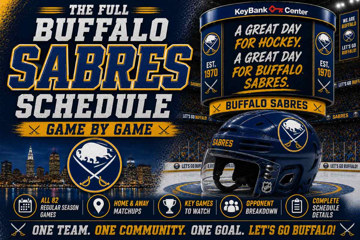 Buffalo Sabres Schedule with helmet