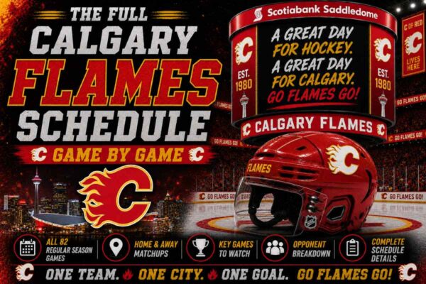 Calgary Flames Schedule with helmet