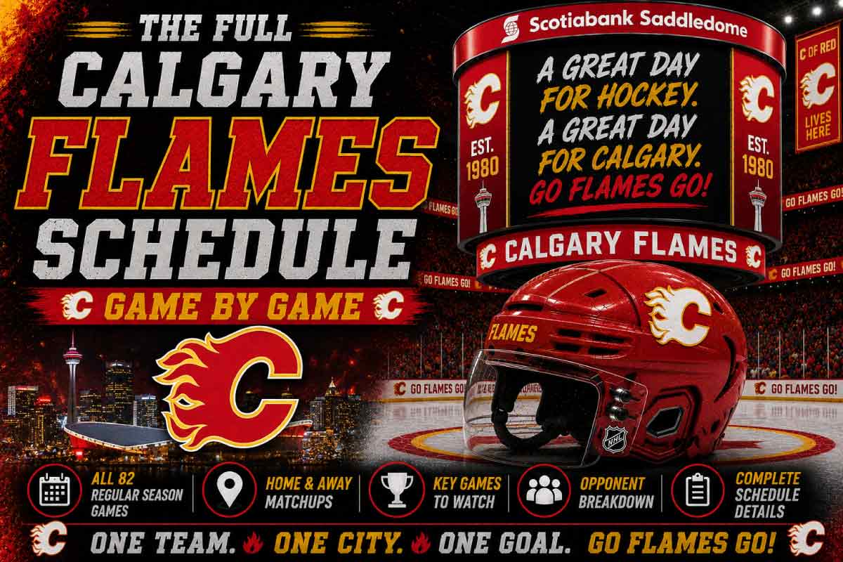 Calgary Flames Schedule with helmet