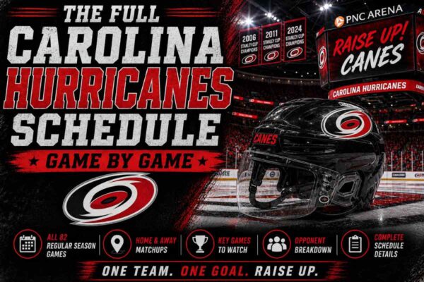 Carolina Hurricanes Schedule with helmet