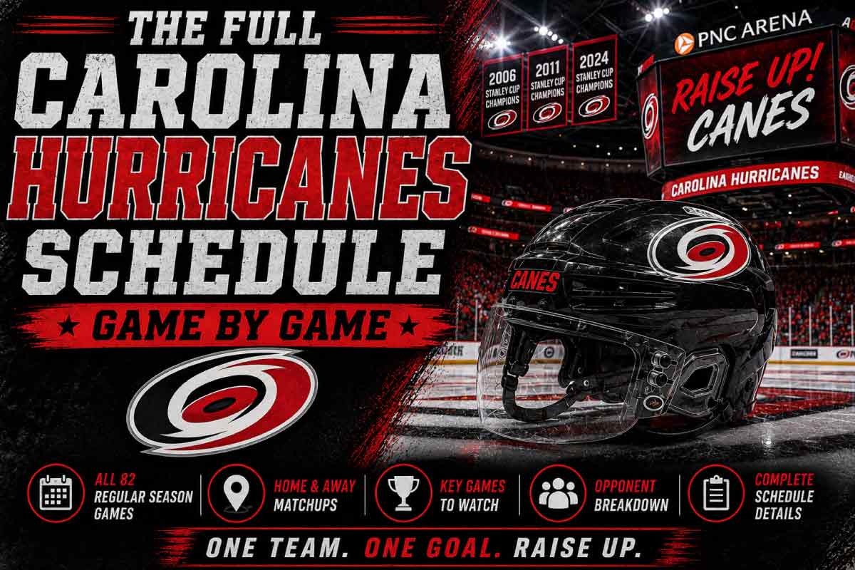 Carolina Hurricanes Schedule with helmet