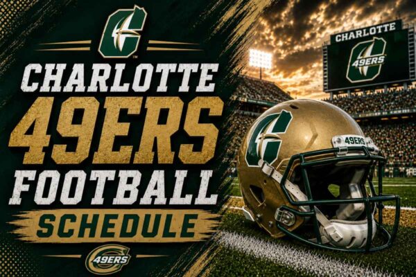Charlotte 49ers schedule with helmet