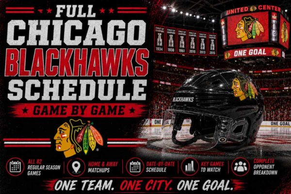 Chicago Blackhawks Schedule with helmet