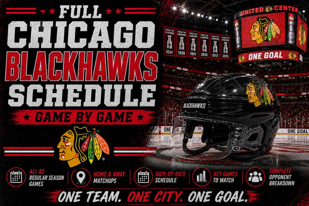 Chicago Blackhawks Schedule with helmet
