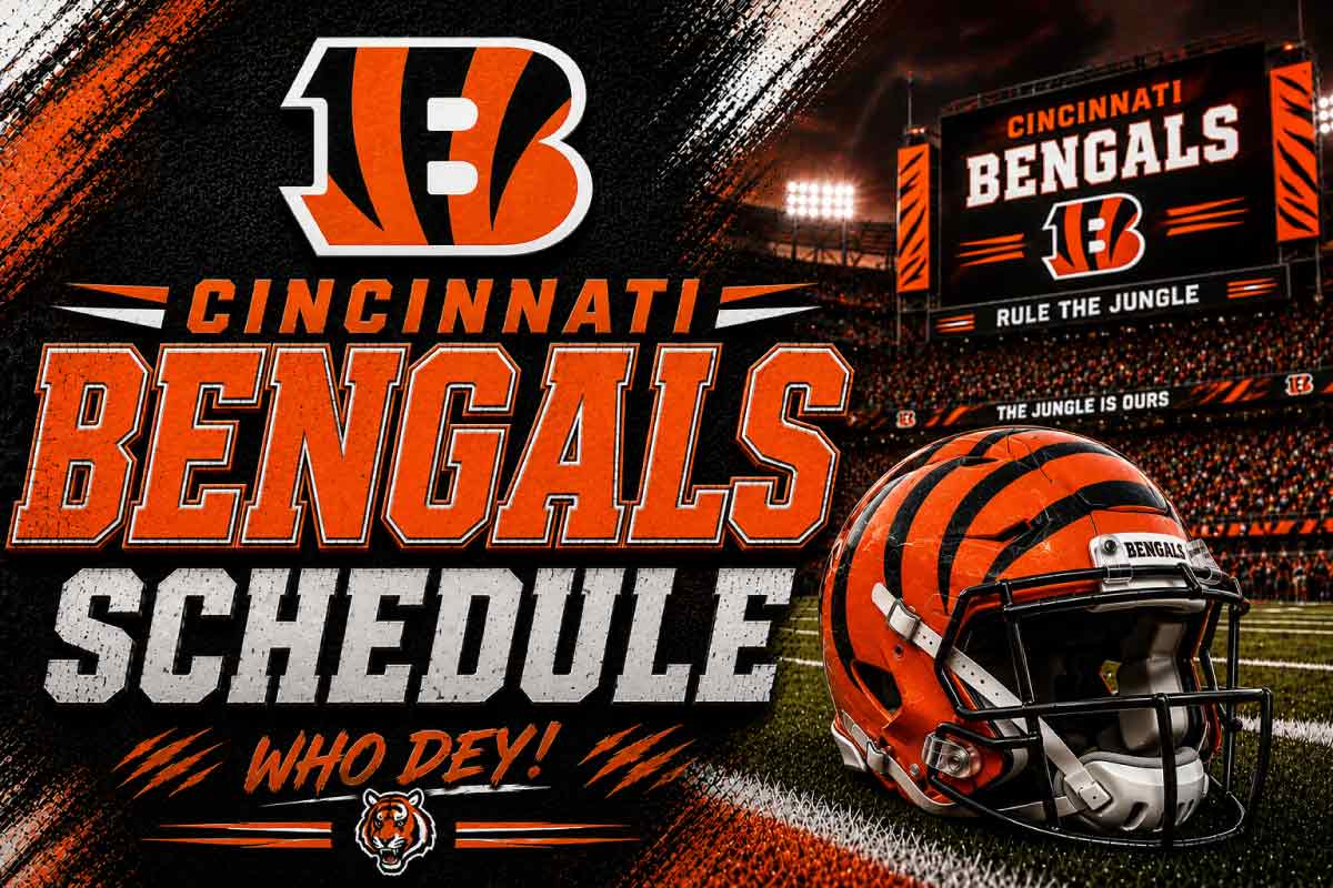 Cincinnati Bengals Schedule with helmet