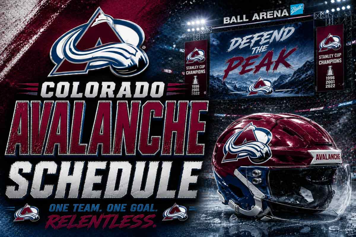 Colorado Avalanche Schedule with helmet