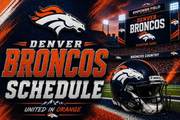 Denver Broncos Schedule with helmet