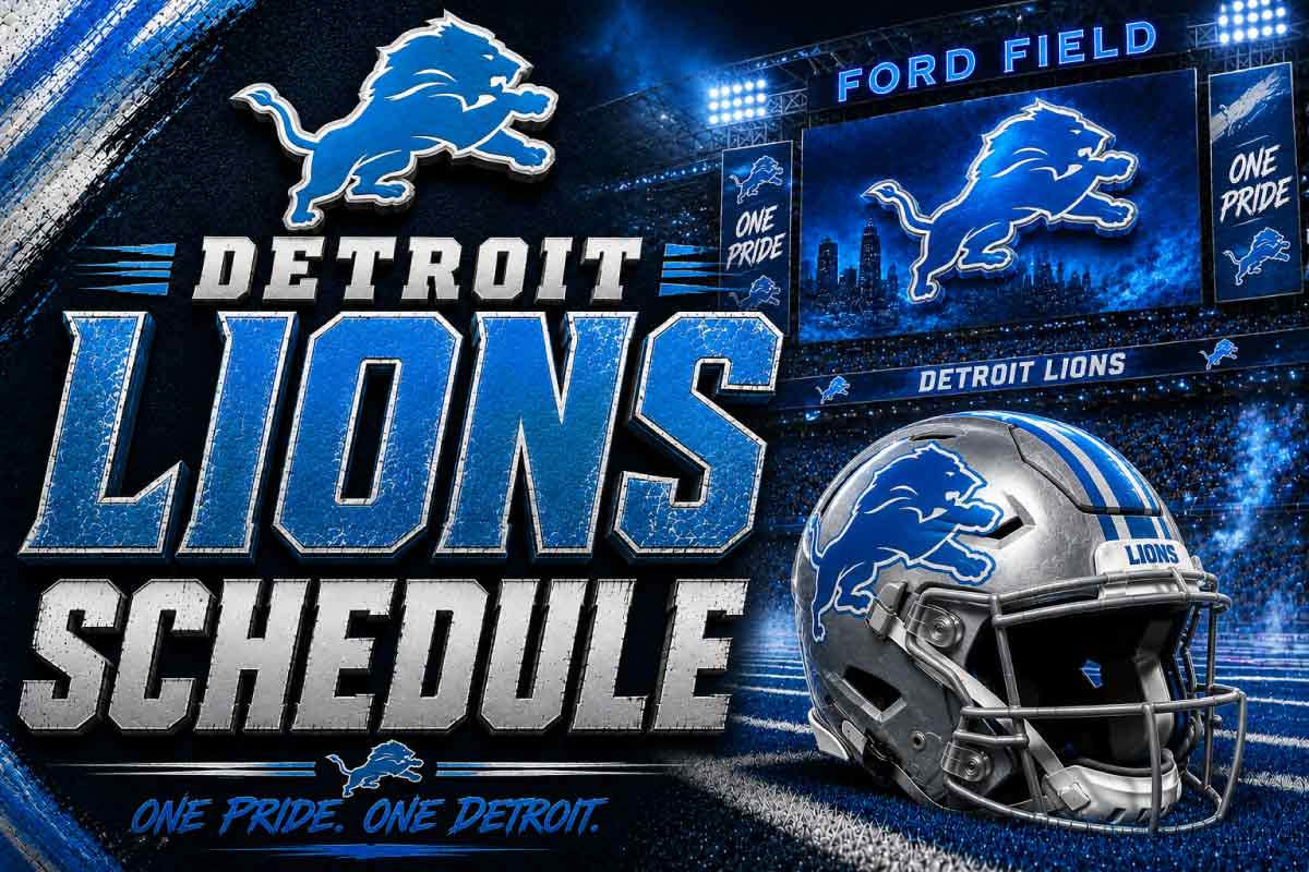 Detroit Lions Schedule with helmet