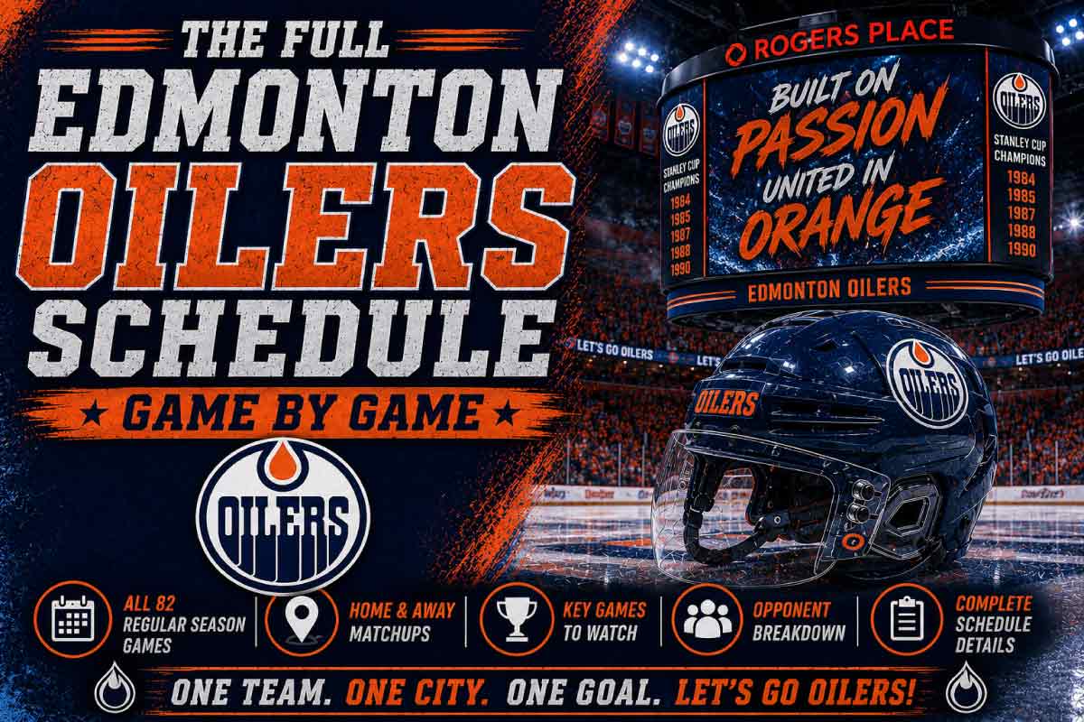Edmonton Oilers Schedule with helmet