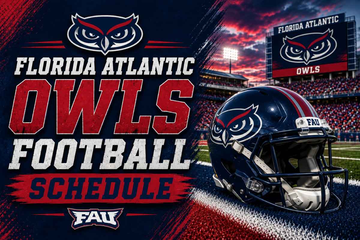 Florida Atlantic owls Football Schedule with helmet