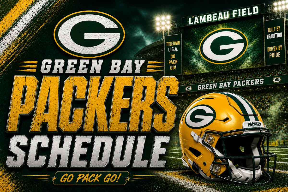 Green Bay Packers Schedule with helmet