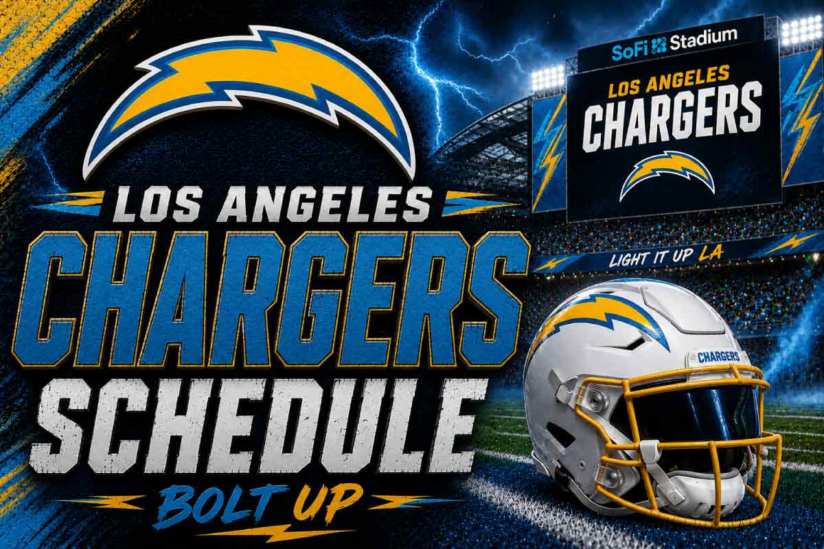 Los Angeles Chargers Schedule with helmet