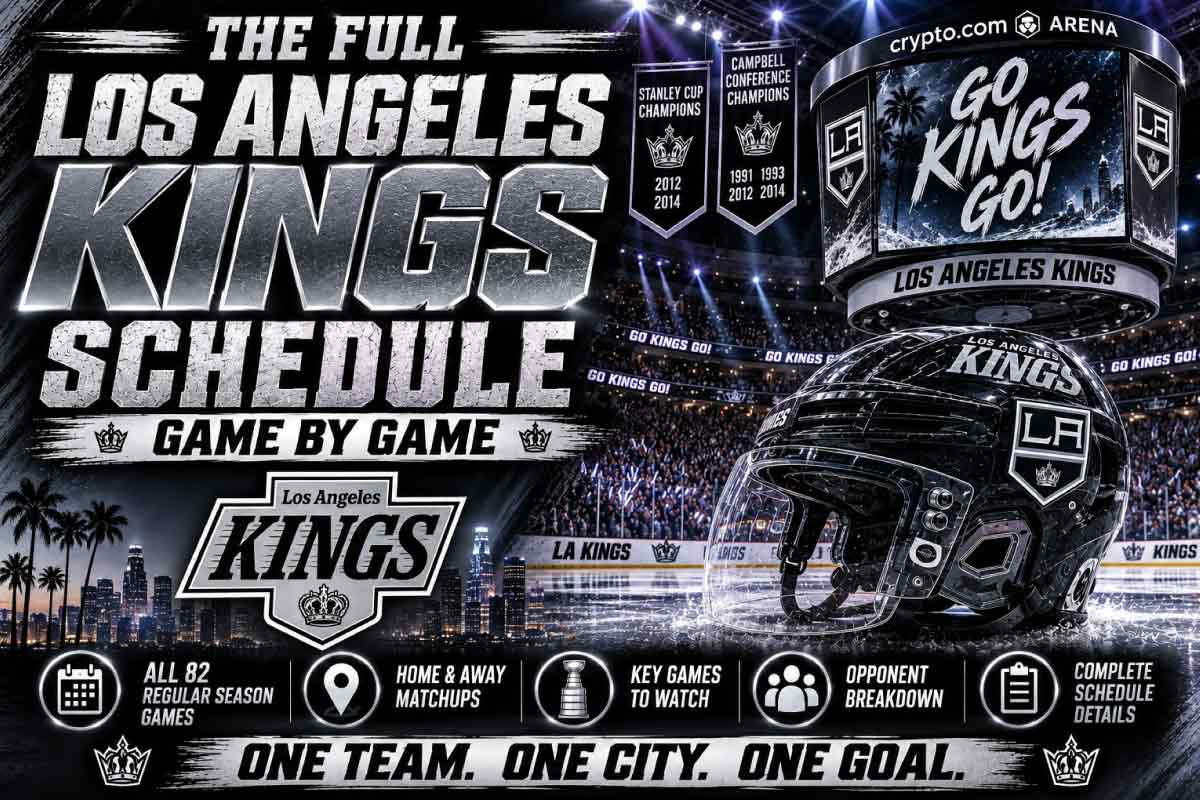 Los Angeles Kings Schedule with helmet