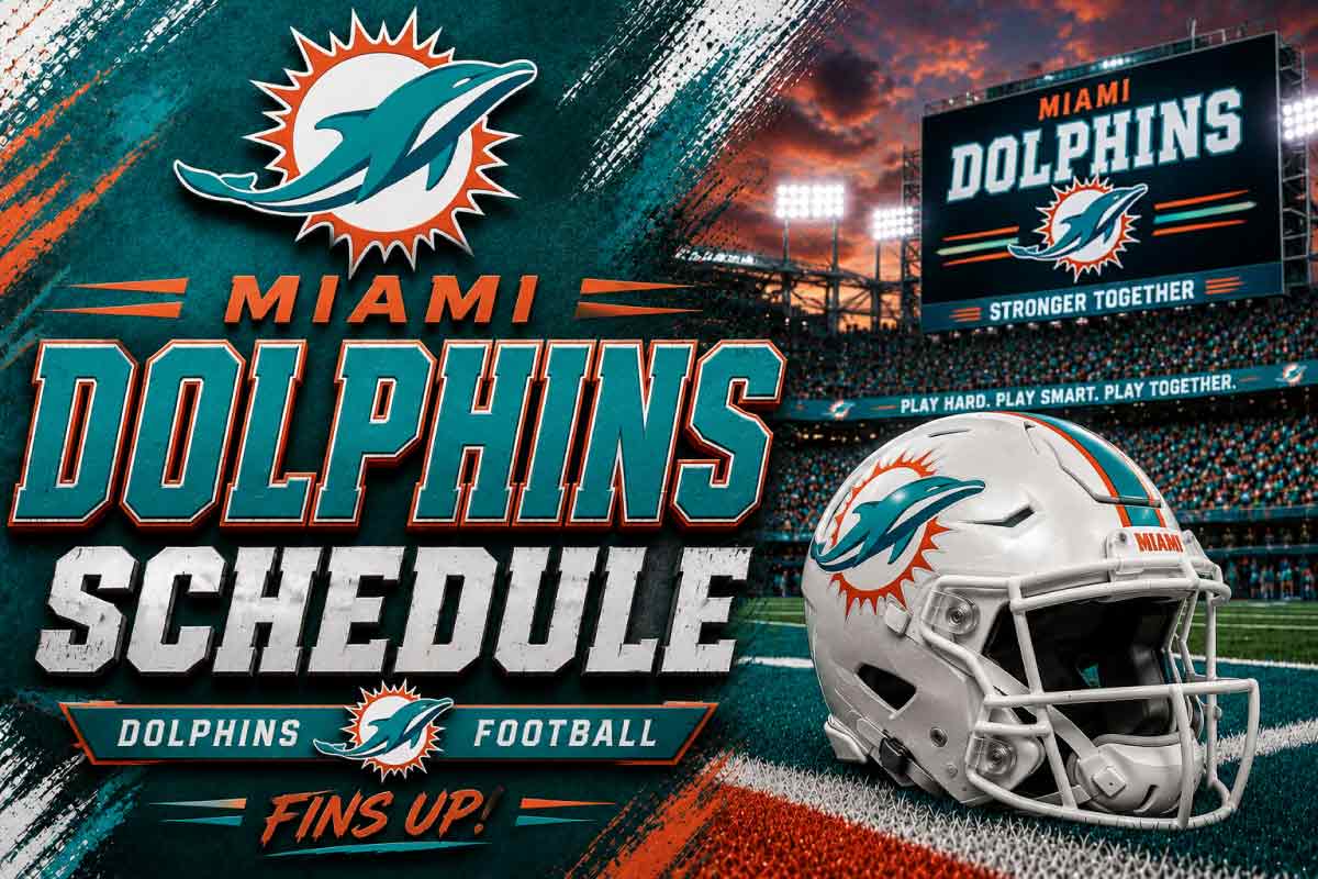 Miami Dolphins Schedule with helmet
