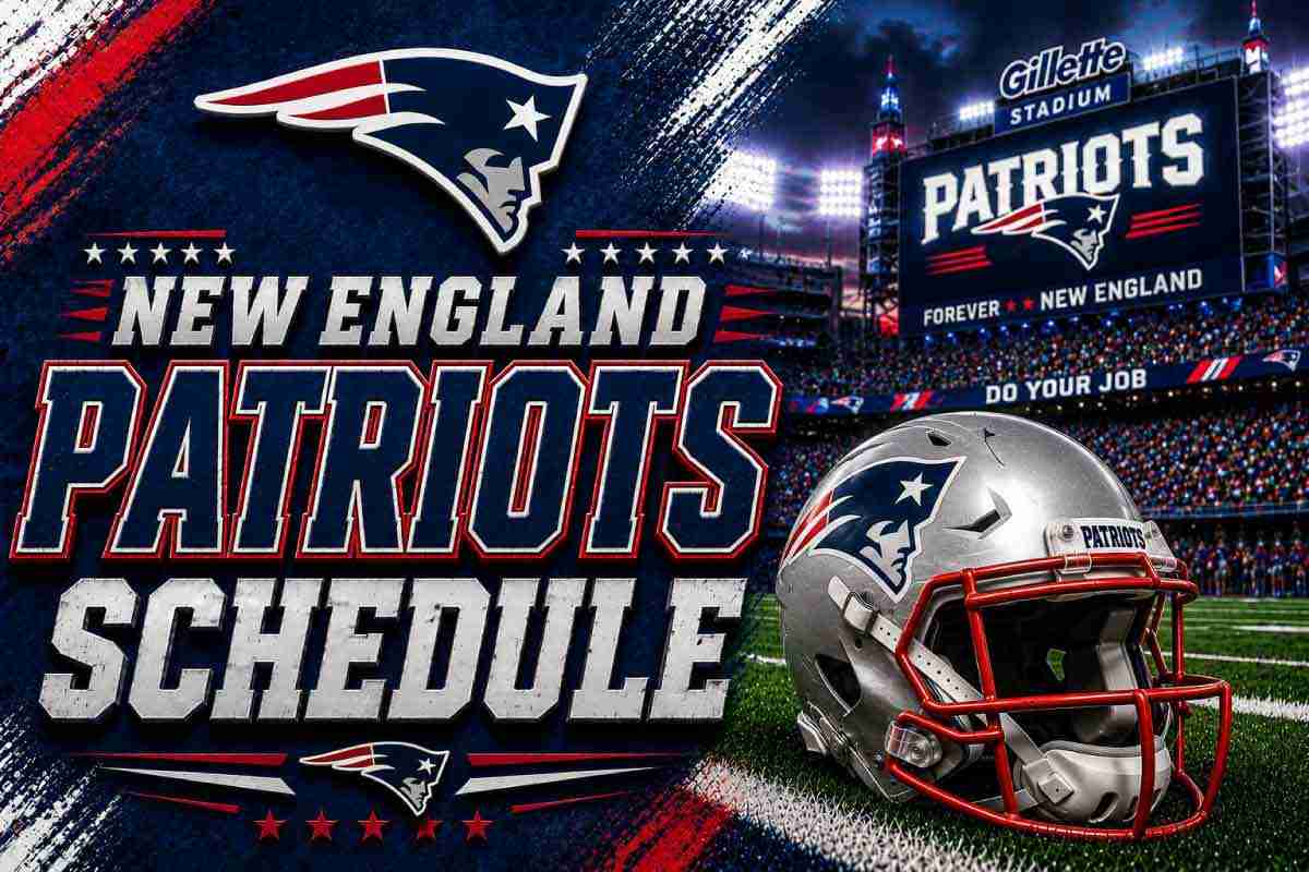 New England Patriots Schedule with helmet