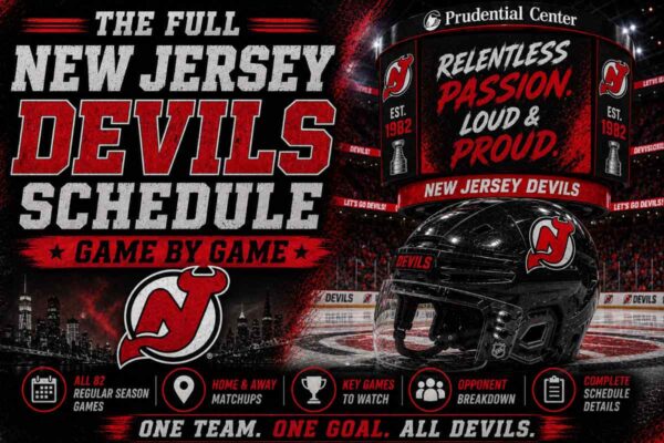 New Jersey Devils Schedule with helmet