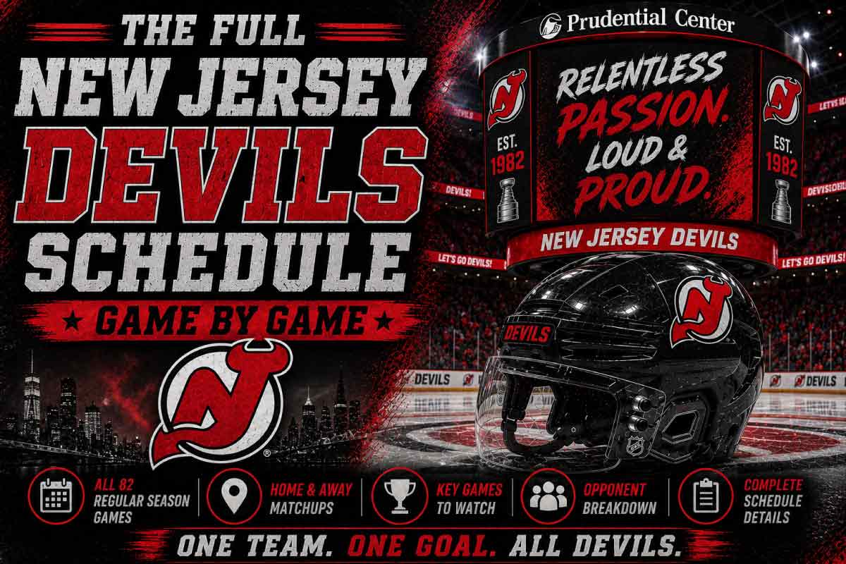 New Jersey Devils Schedule with helmet