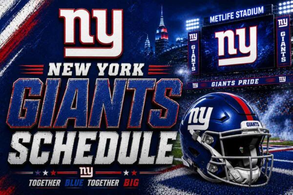New York Giants Schedule with helmet